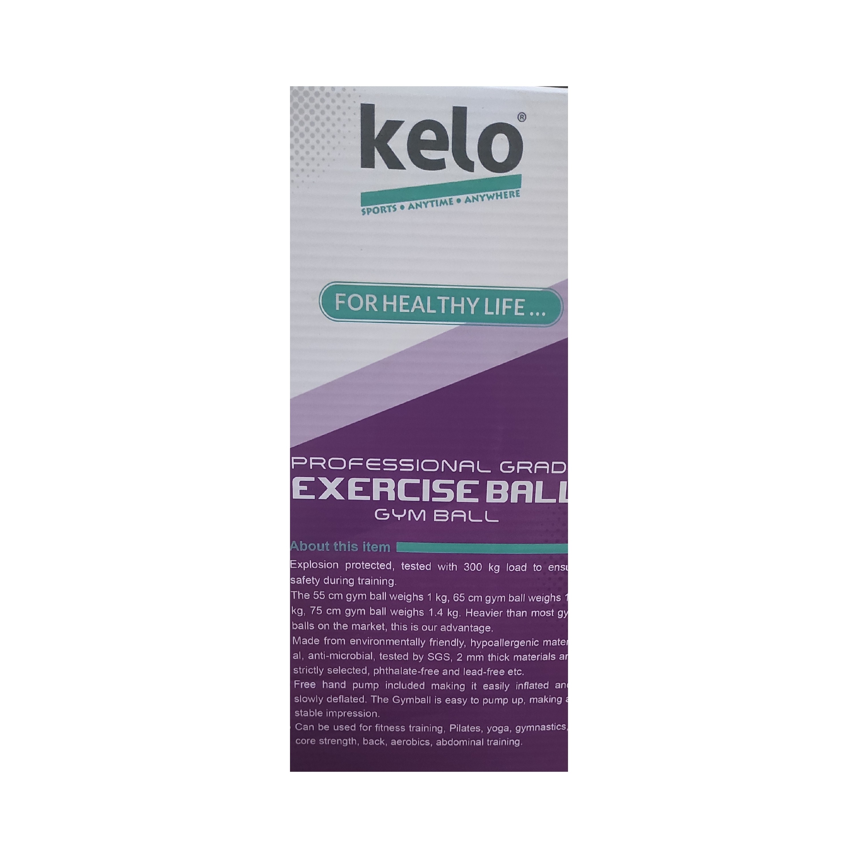 توپ جیم بال صاف اعلا مارک KELO سایز 75 و 85 با تلمبه (ارسال رایگان و خرید قسطی)