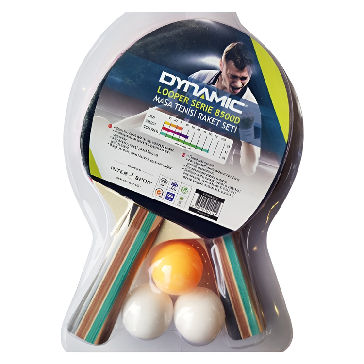 راکت پینگ پنگ و تنیس جفتی اورجینال DYNAMIC با 3 عدد توپ